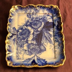 Elegant Blue and Gold Floral Wall Decor